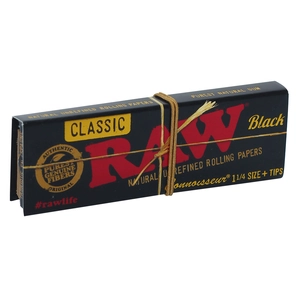 Бумажки с типсами RAW CONNOISSEUR 1 1/4 BLACK
